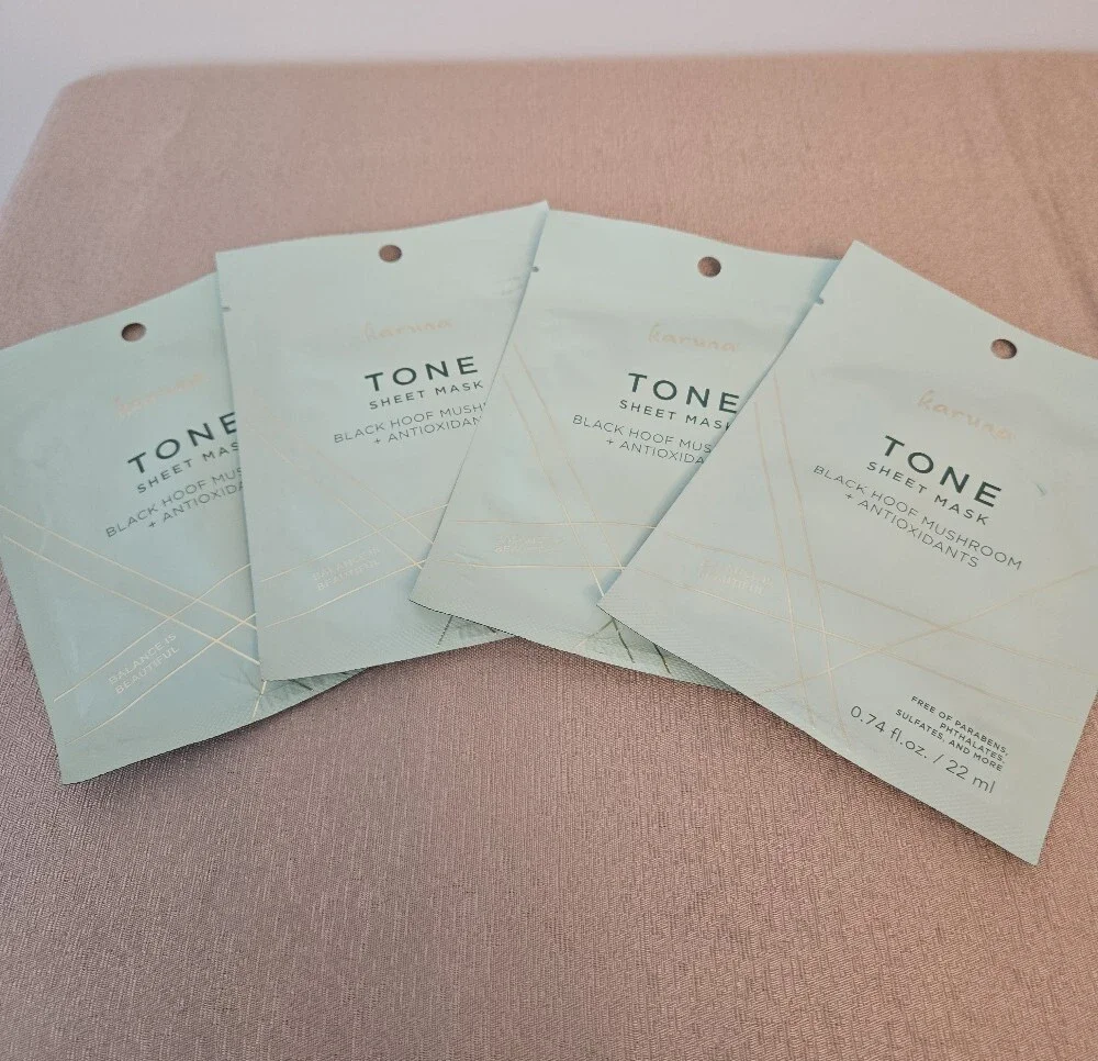 Karuna Tone Sheet Mask Bundle (4 Pack) – Black Hoof Mushroom + Antioxidants